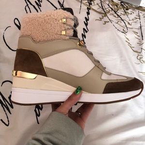 Michael Kors - Brown and Gold Sneakers! Wedge!